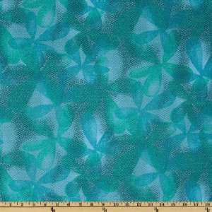  44 Wide Rajasthan Shadow Leaves Teal Fabric By The Yard 