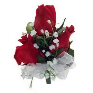  Red Silk Rose Corsage 