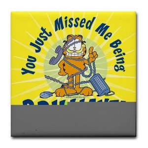 Brilliant Garfield Humor Tile Coaster by   