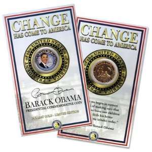  The Barack Obama Gold Plated Presidential Commemorative 