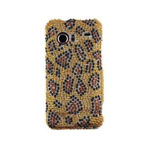  Diamond Protective Cover Case Gold and Black Leopard For 