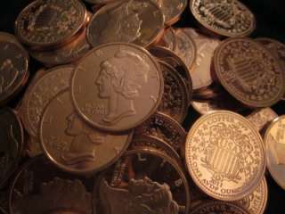 Mercury Dime US Copper Coin Bullion Ingot Set Lot 1 oz  