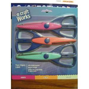 Craft Works Paper Edgers (3 Pack) Pinking; Deckle; Scallop (Scissors 