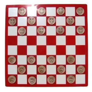   THR001CKS Laser Etched Comedy vs. Tragedy Checkers Set Toys & Games