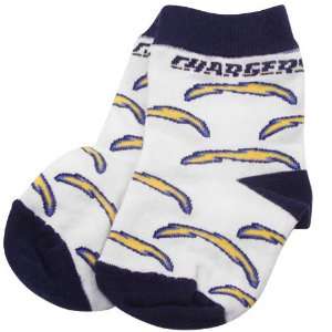  NFL San Diego Chargers Infant White Allover Crew Socks 