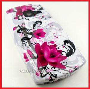 FOR NOKIA X2 X2 01 PURPLE FLOWERS WHITE HARD COVER CASE  