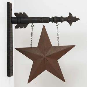 Primitive Country Outdoor Hanging Arrow and Rusty Star  