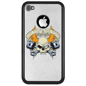  iPhone 4 or 4S Clear Case Black Live Fast Die Young Skull 