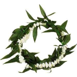   Pikake & Maile Leaf Headband Lei Elastic Haku Flowers Costume Beauty