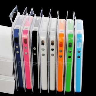 8pcs TPU Bumper White Frame Silicone Case for Apple iPhone 4/4G/4S W 