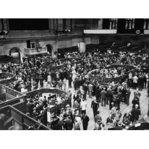  People Crowding the Stock Exchange Building Photographic 
