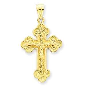  14k INRI Budded Crucifix Pendant Jewelry