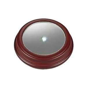  White LED Light Base with Mirror Top and Real Wood Base, 4 