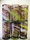 Set of 6 Hand blown Swirl pattern Juice Glasses Unique No Chips or 