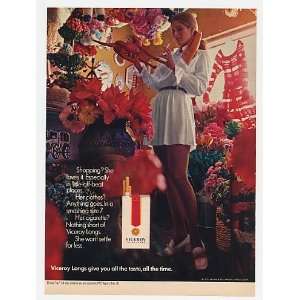  1971 Viceroy Longs Cigarette Size 7 Lady Shopping Print Ad 