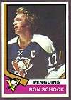 1974 75 Topps Hockey Ron Schock #167 Pittsburgh Penguin