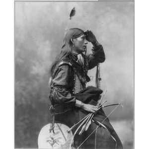  Thomas No Water,Sioux Indian,bow and arrows,c1899