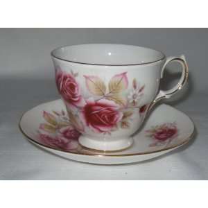  Queen Anne Bone China Rose Cup and Saucer 