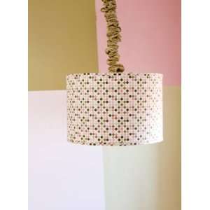 Tickled Pink Hanging Drum Shade with Cord Cover