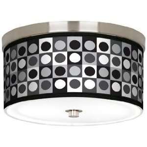   Grey Dotted Squares Nickel 10 1/4 W Ceiling Light