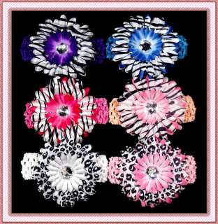   girls hair clip Party bow Stripe daisy flower crochet headband  