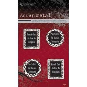  Scrapmetal Embellishments Small Silver Circle/Rectangle 