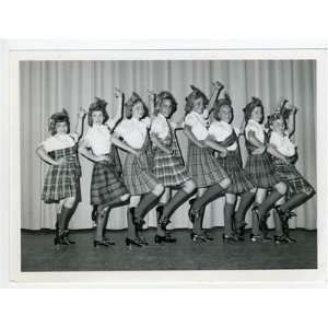  1950s Dance Recital Photo Line of Scottish Lasses 