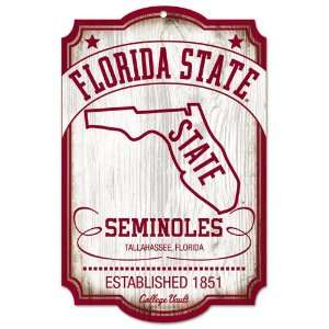    Florida State Seminoles Vintage 11x17 Wood Sign
