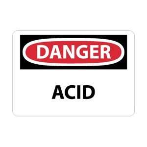 D5P   Danger, Acid, 7 X 10, Pressure Sensitive Vinyl  