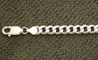 Sterling Silver Curb 7mm Mens Chain Necklace Jewelry  