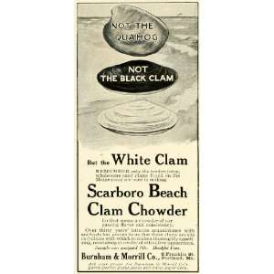  1906 Ad Burnham Morrill Scarboro Beach White Clam Chowder 