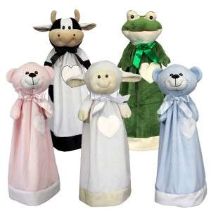 Personalized Animal Blanket   Bear/Bunny/Lamb/Cow/Frog  