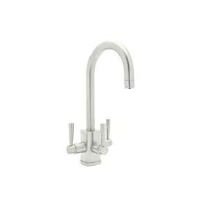  Rohl U.1110LS PN Triflow 3 Lever Bar Faucet W/ C Spout 