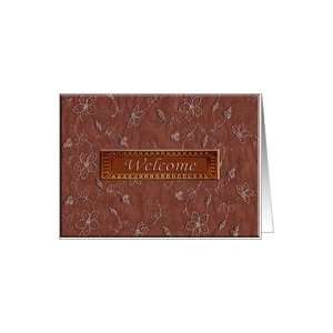  Welcome/Business/Copper and Red Flowers Card Health 