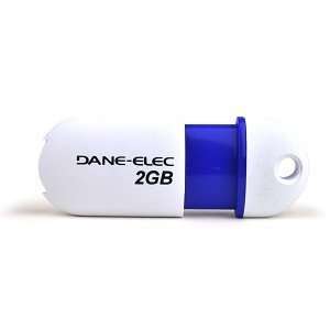  Dane Elec zMate 2GB USB 2.0 Flash Drive (White/Blue 