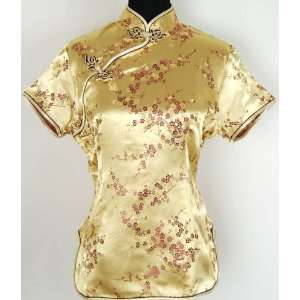  Royal Satin Tunic Top Shirt Blouse Gold Available Sizes 0 
