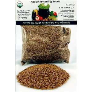 Organic Alfalfa Sprouting Seed  1/2 Lbs (8 Oz.)   Organic   High 