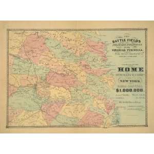  Civil War Map The battle fields and military positions in 