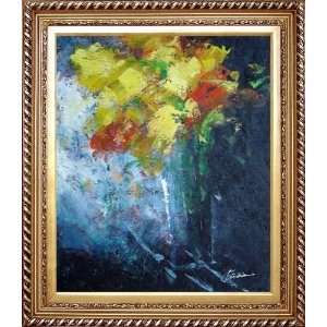   Background Oil Painting, with Exquisite Dark Gold Wood Frame 30.5 x 26