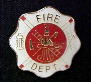 Maltese Cross Fire Department Fireman Lapel Pin Tac New  