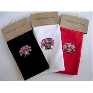   of Maryland Terrapins Towel,golf Embroidered, Black