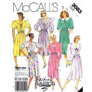  McCalls 3083 Sewing Pattern Misses Dress Bow Tie Belt 