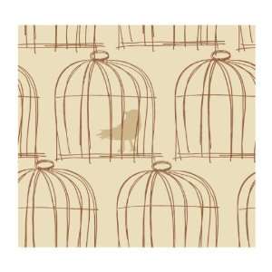 York Wallcoverings Tres Chic BL0429 Birdcage Wallpaper, Beige/Copper 