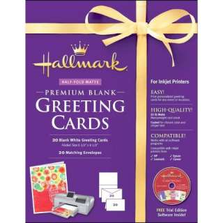    Hallmark Blank Greeting Cards Half fold Matte Premium 20 Count