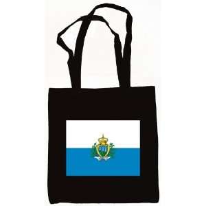  San Marino Flag Tote Bag Black 