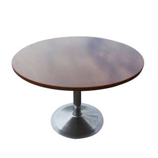 42 Mid Century Round Chrome Saarinen Style Table  