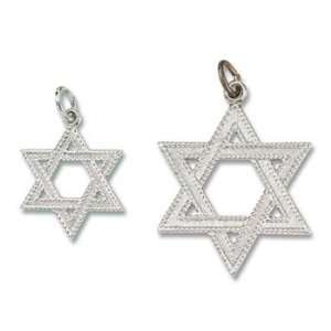  Sterling Silver Star of David Pendant, Small 3/4 x 3/4 