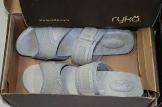 Ryka Perforated Double Strap Adj. Slide Sandals  