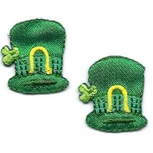  St. Patricks Day Two Hats w/Clover Iron On Applique 