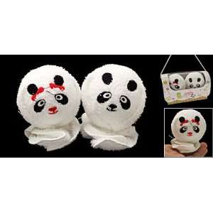  Amico Cute 2PCS Panda Doll Round Pattern Cotton Towel 